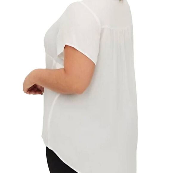 Torrid White Georgette Short Sleeves Blouse Size Large - Picture 2 of 10